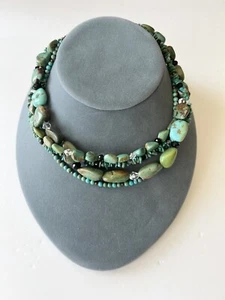 Silpada Sterling Silver Turquoise Multi Strand Necklace 16"-18" - Picture 1 of 9