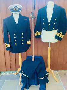 ORIGINAL NAMED BRITISH ROYAL NAVY COMMANDERS DOUBLE SET OF UNIFORMS - Picture 1 of 20