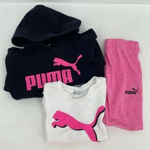 Puma girls XS 5/6 three piece outfit sweatshirt t-shirt leggings - Picture 1 of 6