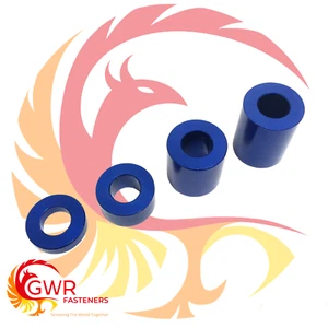 Espaciador de aluminio anodizado AZUL M8 - Cuello separador de capó - Soporte - Imagen 1 de 1