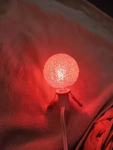 Vintage Lot 10 GE Ice Frosted Sugar Round Snowball Christmas Light Bulbs C7 Work - Picture 1 of 12