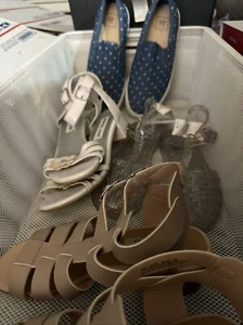 Shoe Kids Lot Girls Size  4 and 5. Sandals Flats - Picture 1 of 5