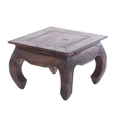 COUCHTISCH "EAST 50" | 50x50x35cm (BxTxH), Recyclingholz | vintage Opiumtisch  - Bild 1 von 4