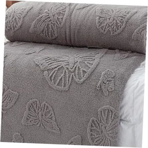 Flannel Butterfly Throw Blanket 3D Butterfly Super Soft Twin 60 x 80 inch Gray - Picture 1 of 6