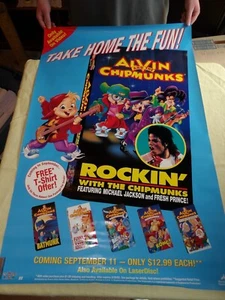 Alvin & the Chipmunks Rockin' Movie Poster Michael Jackson VHS Video Vintage 90s - Picture 1 of 6