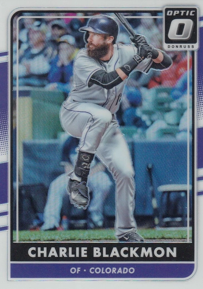 CHARLIE BLACKMON DONRUSS OPTIC HOLO SILVER REFRACTOR ROCKIES #134 2016 16 PANINI - Image 1 of 1