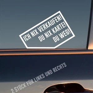 Adesivo auto non vendo niente! Carta Du nix! Tu via! 2 pezzi destra e sinistra 9 - Foto 1 di 24