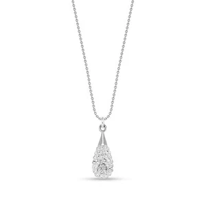 Collar Spark Silver Jewelry Pave Drop Crystal blanco - cadena 925/- plata - Imagen 1 de 1