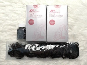 SET Moresoo Micro-Ring Haarverlängerungen Remy Echthaar 22" #1B 50G ST 22" - Bild 1 von 11