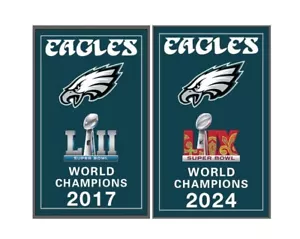 Philadelphia Eagles Super Bowls Champions 3 x 5 Fuß vertikale Flagge Banner - 2er Set - Bild 1 von 3