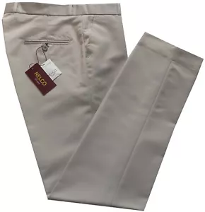 Pantalones vintage Relco para hombre Sta Press beige caqui mods para mantenerse presionado piel mod - Imagen 1 de 1