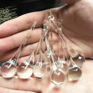 10 Clear Rain Drop Crystal Prisms Lighting Pendant Parts Glass Lamp Chandelier - Picture 1 of 6