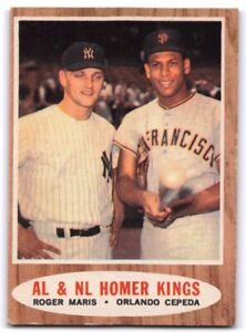 1962 Topps #401 Roger Maris Orlando Cepeda EXMT San Francisco Giants Yankees