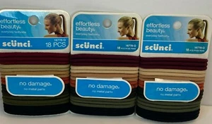 Scunci Hair Ties Ponytail Elastics No Metal Fall Warm Colors Red Tan Orange - Picture 1 of 12