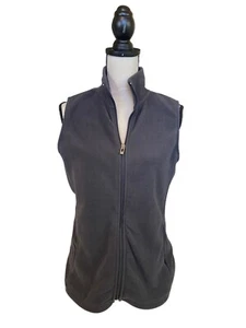Fresh Womens Gray Fleece Vest Small Full-Zip Pockets Athletic - Picture 1 of 10