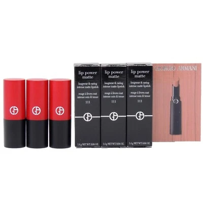 GIORGIO ARMANI LIP POWER MATTE #111 TRUE 1.4g .04oz x 3 MINI LIPSTICKS - Image 1 of 2