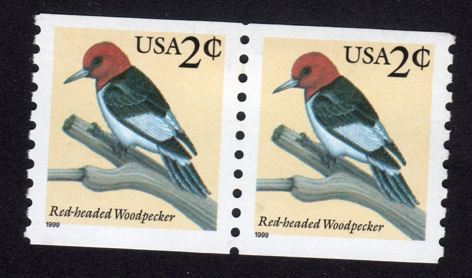 Scott #3045 Red-headed Woodpecker Coil Pair of Stamps - MNH - Image 1 of 1