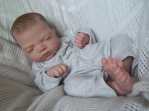 Reborn Baby Boy Doll ~ Painted Hair!!