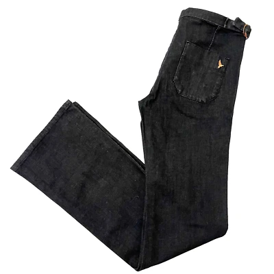 Pantalones de mezclilla MiH The Madrid frente plano pierna recta lavado oscuro para mujer talla 29 Foto 1 de 4