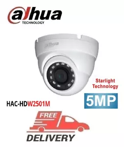 DH-HAC-HDW2501M 5MP Starlight HDCVI IR Eyeball Camera, Burglary - Picture 1 of 1