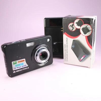 18.0MP Unbranded Compact Digital Camera Black Tested With Charger - Image 1 of 4