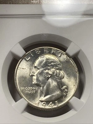 1941-D 25c Washington Quarter NGC MS64 Item 9770 - Image 1 of 4