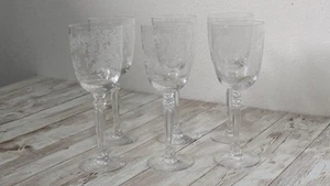 Lote de 6 Cordiales Fostoria 3 1/2 OZ #6030 MANTEQUILLA Grabados 6" de Alto De Colección - Imagen 1 de 10