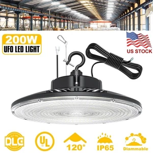 200W LED High Bay Warehouse UFO Area Light Fixture 100-277V IP65 Shop Lighting - Picture 1 of 12