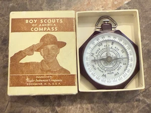 Vintage Boy Scouts of America Taylor Bar Needle Compass No. 1075 in Original Box - Picture 1 of 10