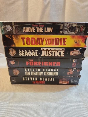 Steven Seagal VHS 6 Tape Lot Above The Law, Out for Justice, Today You Die - Image 1 of 4