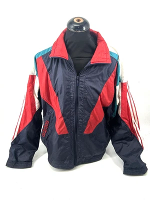 Vintage 90s Adidas Jacket Windbreaker blue red track top zip up Mens XL - Image 1 of 4