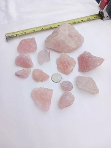 834g 1.8 LBS Pink Rose Quartz Rough Crystal Bulk Lot Raw - Picture 1 of 8