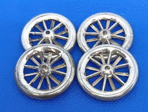 Vintage tin toy parts wheels 1-5/16" or 3.25cm Set of 4 Spoked tin wheel. - Picture 1 of 3