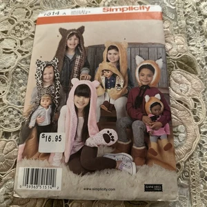 Patrón Simplicity 7026 Animal Sombrero Bufanda + A Juego 18" Muñeca Niño S-L Sin Cortar FF - Imagen 1 de 5