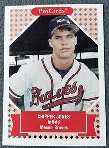 1991-92 ProCards Tomorrow's Heroes #190 Chipper Jones Macon Braves - Picture 1 of 2