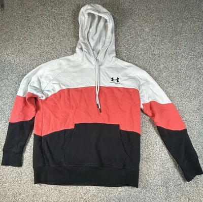 Under Armour Hoodie Womens Medium Pink Sweatshirt Sweater Loose Spell Out A9* - Image 1 of 4