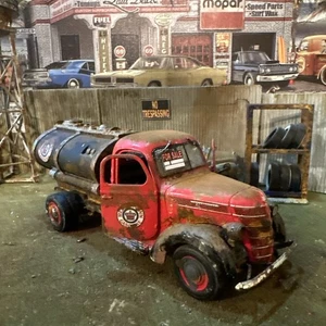 1938 International Red Crown Tanker - Barn Find Cars - 1:25 DIECAST - Weathered - Picture 1 of 11