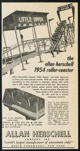 1954 Allan Herschell Little Dipper montaña rusa parque de atracciones paseo anuncio de colección - Imagen 1 de 7