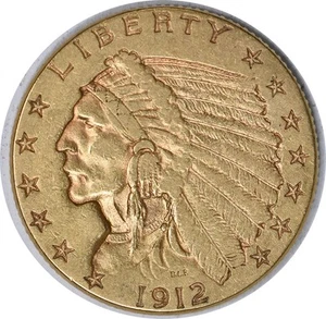 1912 $2.50 Gold Indian EF Uncertified #1030 - Picture 1 of 2