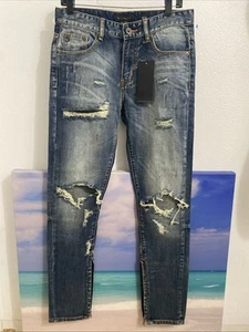Decibel Men’s Distressed Light Wash Jeans-Sz 32x32-NWT! Freestyle Rip N Zip - Picture 1 of 6