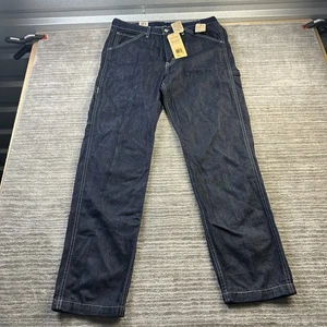 Levis Jeans Mens 34x34 Blue Denim Pants Carpenter Work Wear Dark Wash - Picture 1 of 12