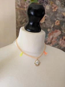 Free People Ariana Ost Sunlight Choker in Citrine Sun Charm Bohemian - Picture 1 of 6