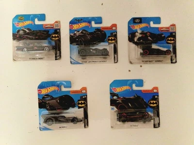 Set 5 Auto Hot Wheels Mattel Dedicate A Batman - Immagine 1 di 4