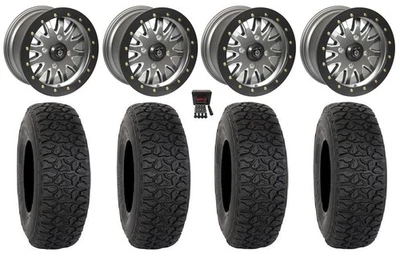 Pro Armor Halo Bdlk 15" Wheels TM 35" DX440 Tires Polaris Ranger XP 9/1K - Image 1 of 4