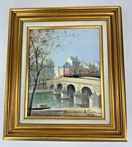 Vintage Framed Maggy Cazau Oil Painting "Le Pont Marie" Paris 1980 - Picture 1 of 18