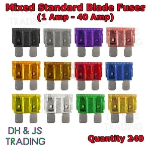 240 fusibili lama mista assortiti 1a -40a auto furgone camion barca HGV 12 v 24 V fusibile ATO - Foto 1 di 1