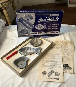 Vintage Handi Hostess Kit Jumbo Deep Fry Patty Molds Bonley Tart Fish & Heart - Picture 1 of 15