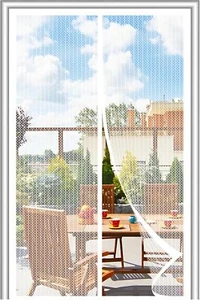 Magnetic Screen Door,Screen Door Mesh,Keep Fit Size 48 x 80 IN, White - Picture 1 of 6