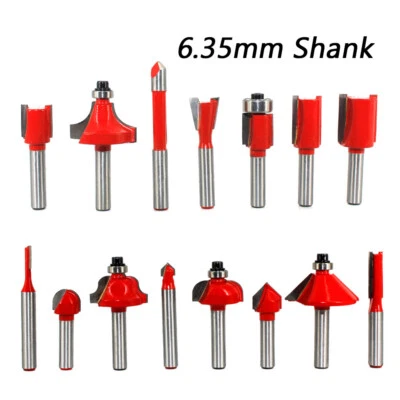 15pcs 1/4inch Shank Carbide Commercial Router Bit Set For DIYer Woodworking - Image 1 of 4