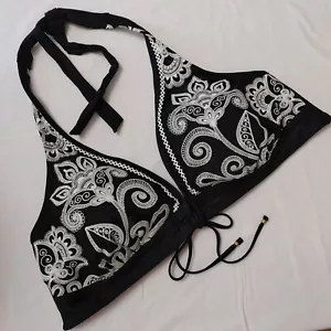 BIKINI DONNA TAGLIE FORTI 2X 20W 22W BIANCO E NERO COSTUME DA BAGNO ** ABBIGLIAMENTO NUOVO - Foto 1 di 6